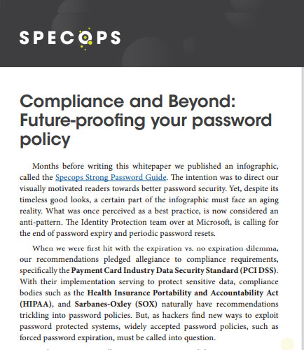 Compliance and Beyond: Future-proofing your password policy
